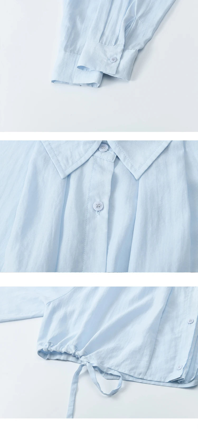 Mishow Blue Striped Camisole Dress & Lyocell Shirt Set MXE34L2285