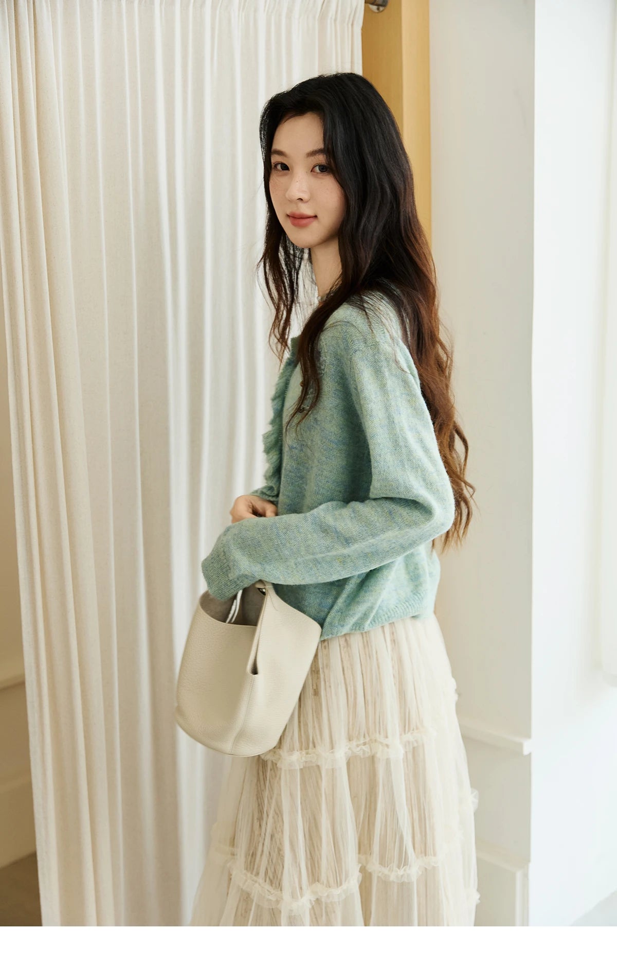 Mishow French Flower Embroidered V-Neck Cardigan MXE47Z2498