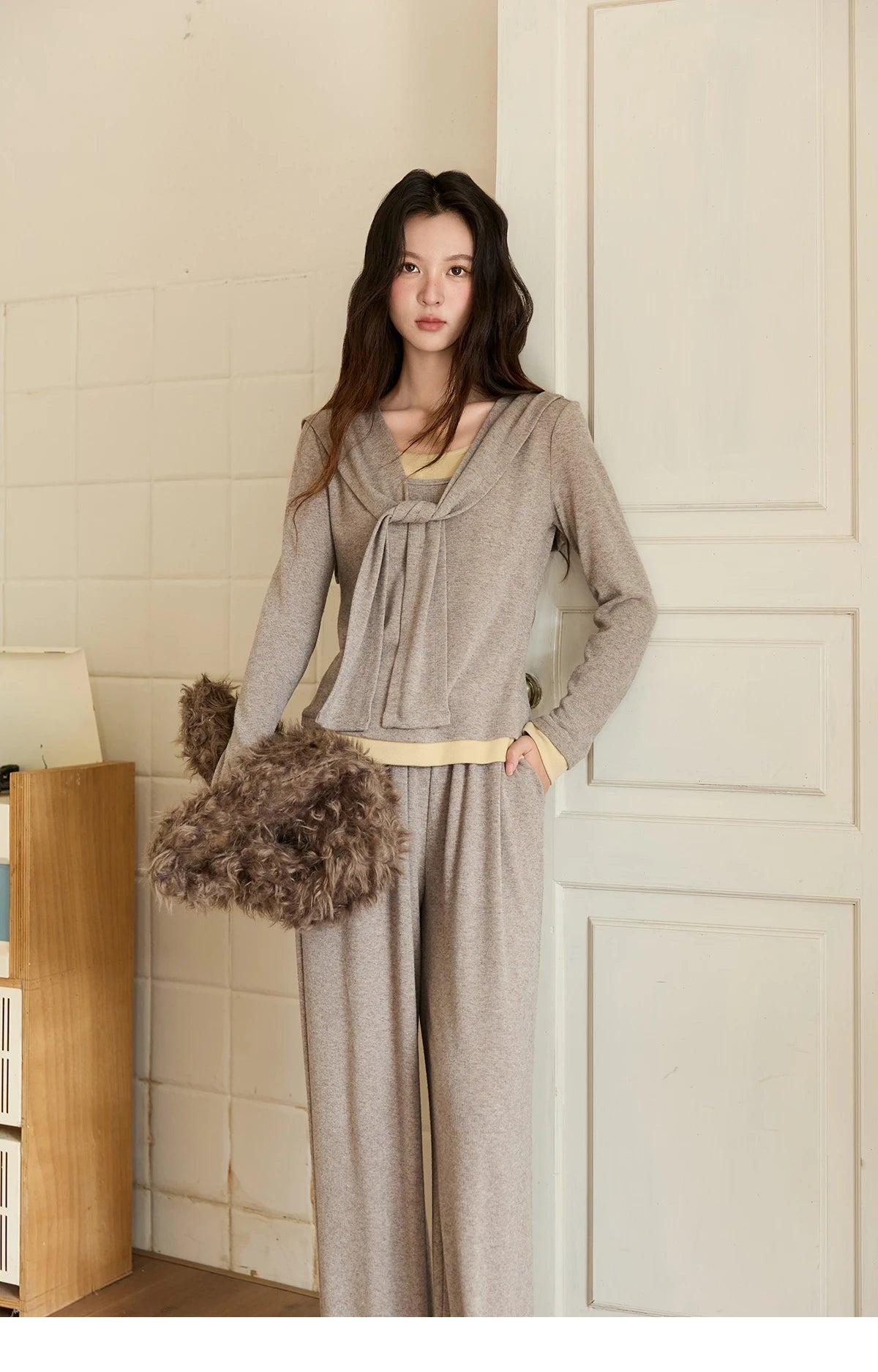 MISHOW Elastic Waist Casual Pants Loose Wide Leg Trousers MXE89K1119