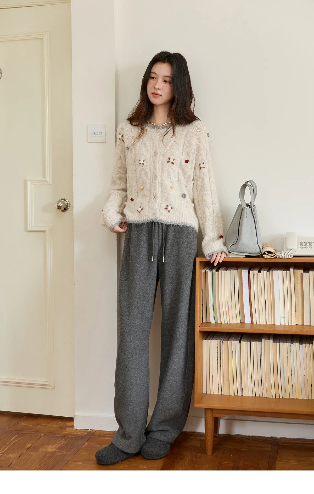 Mishow Hand-Crocheted Wool Blend Cardigan MXE48Z2575