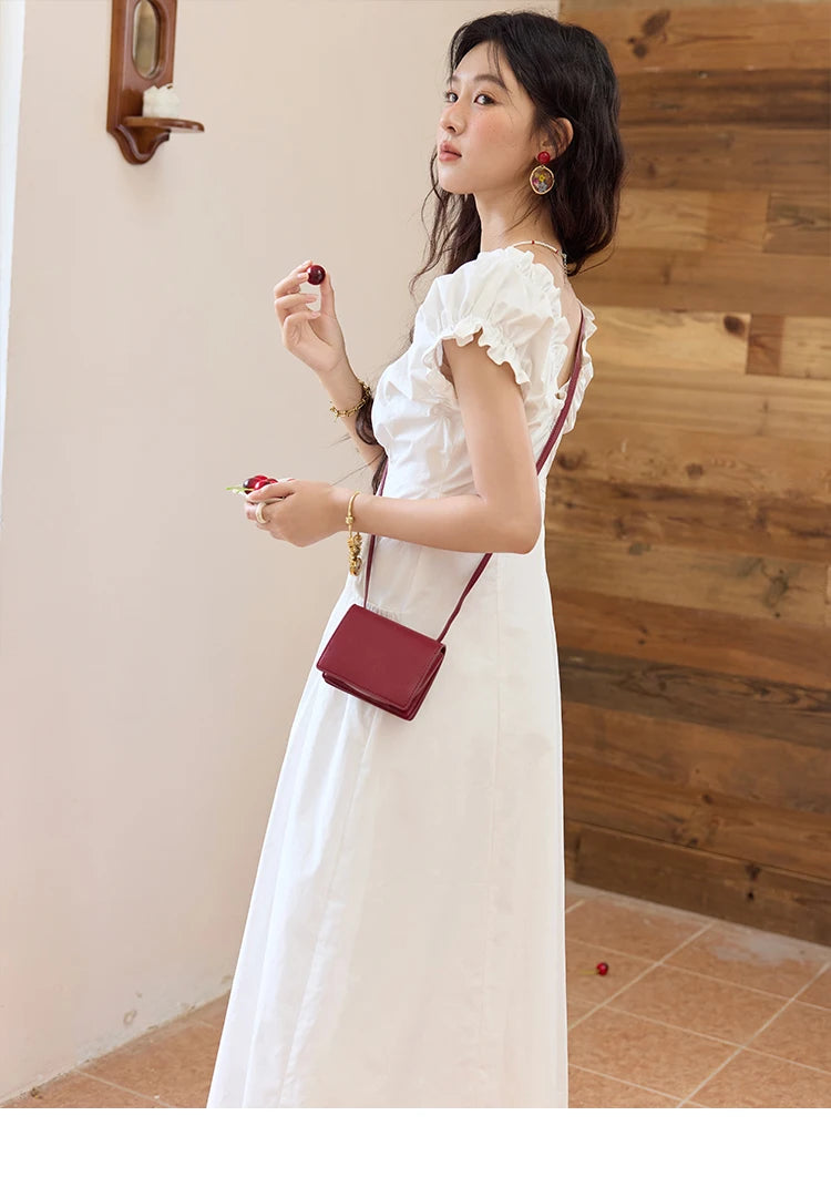 Mishow V-Neck Puff Sleeve Office Midi Dress MXD29L1934