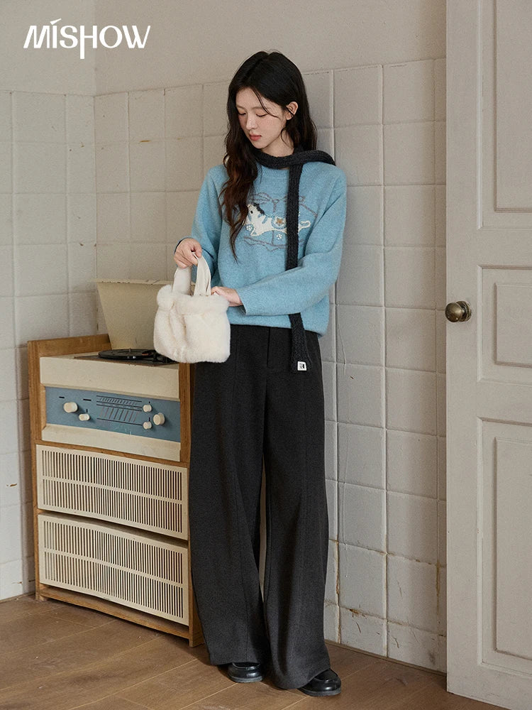 Mishow Handmade Embroidered Pony Jacquard Pullover MXE92Z2848