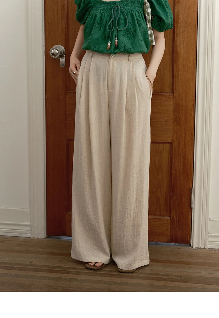 MISHOW Wide Leg Pants Button Pocket High Waist Slim MXE39K0962