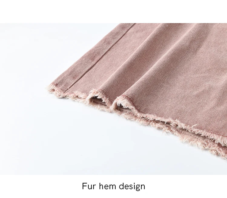 MISHOW High Waist Slim Denim Skirt Straight Pockets MXD44B0506