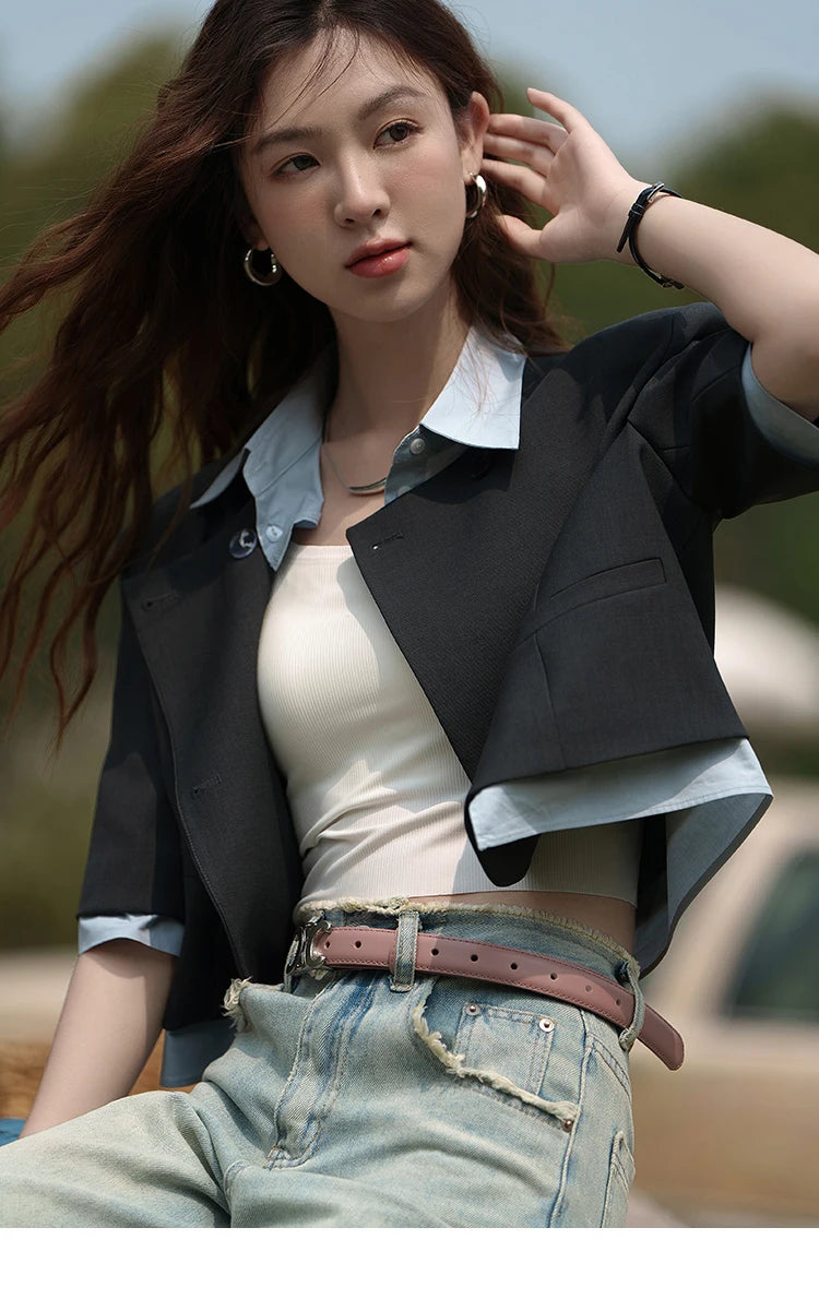 Mishow Fake Two Short Suit Jacket MXC33W0016