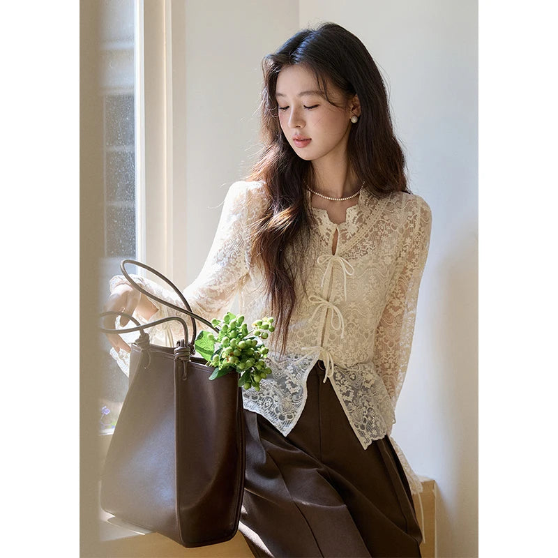 Mishow Sweet Lace Top & Camisole Two-Piece Set MXF108X1001