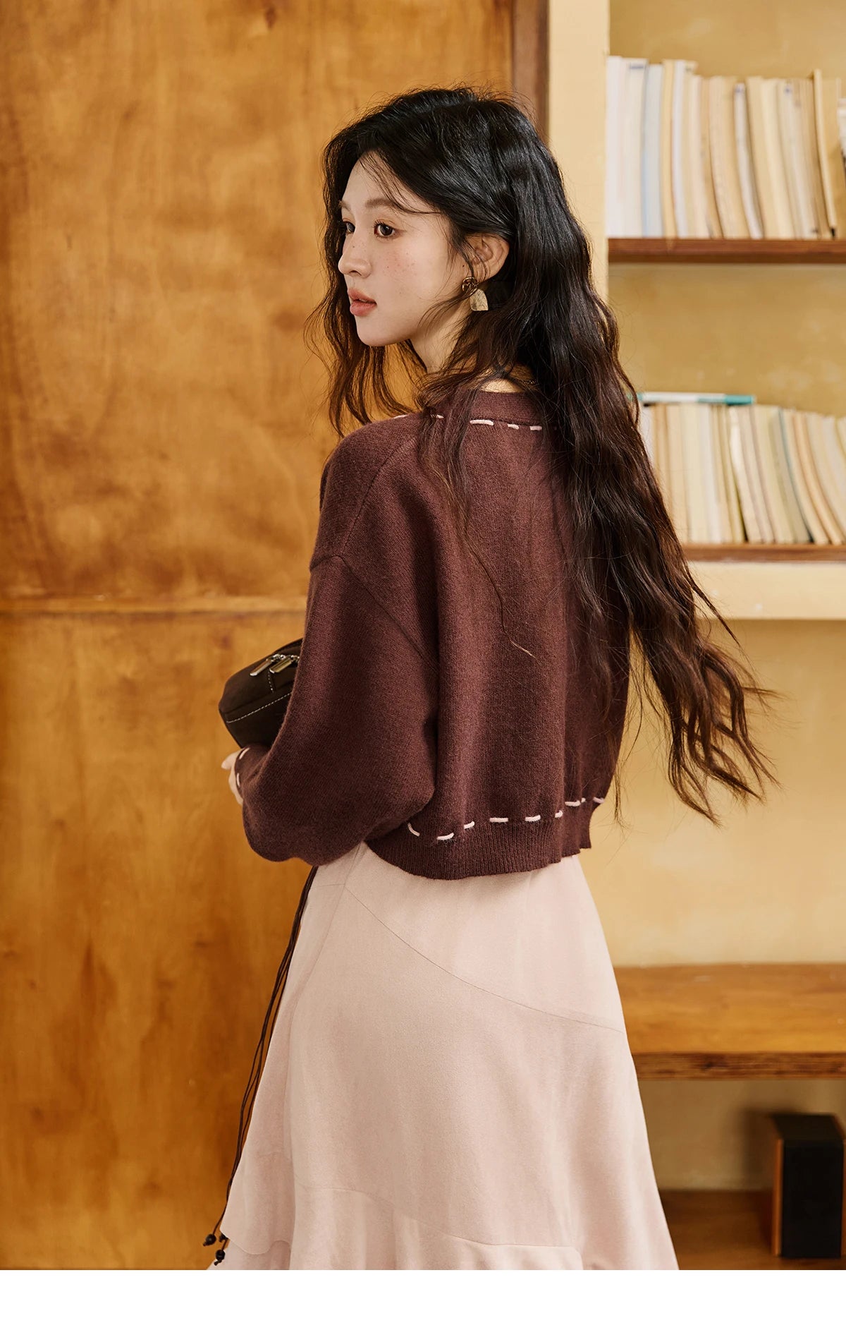 Mishow Frosted Velvet Cardigan & Camisole Dress Set MXE47T1382