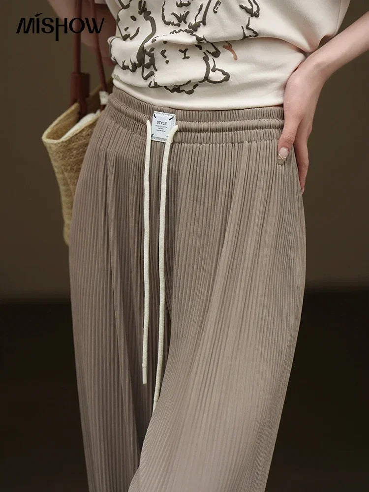 MISHOW High Waist Slim Straight Pants Elastic Ankle-Length MXC33K0069