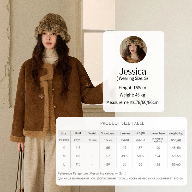 MISHOW Brown Retro Jacket Stand Collar Single-Breasted Windproof MXE86W0910