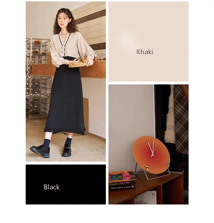 MISHOW Knitted Lantern Sleeve Sweater Dress MXC46L1589