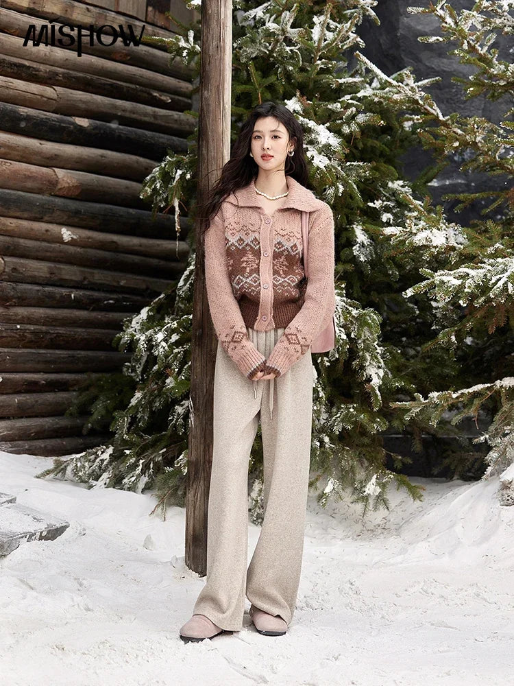 MISHOW High-Waist Wide Leg Pants Drawstring Thin MXD34K0824