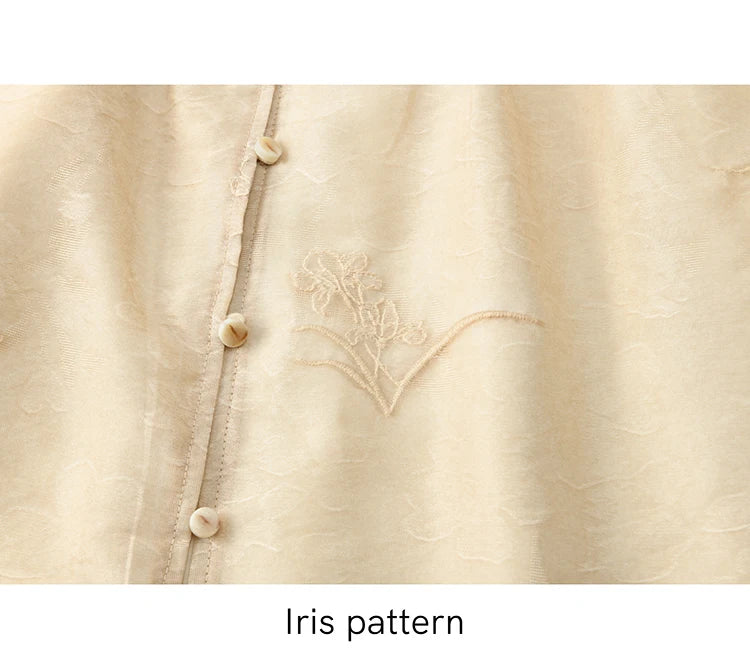 Mishow Iris Embroidery Blouse & Elastic Waist Skirt Set MXE13T0454