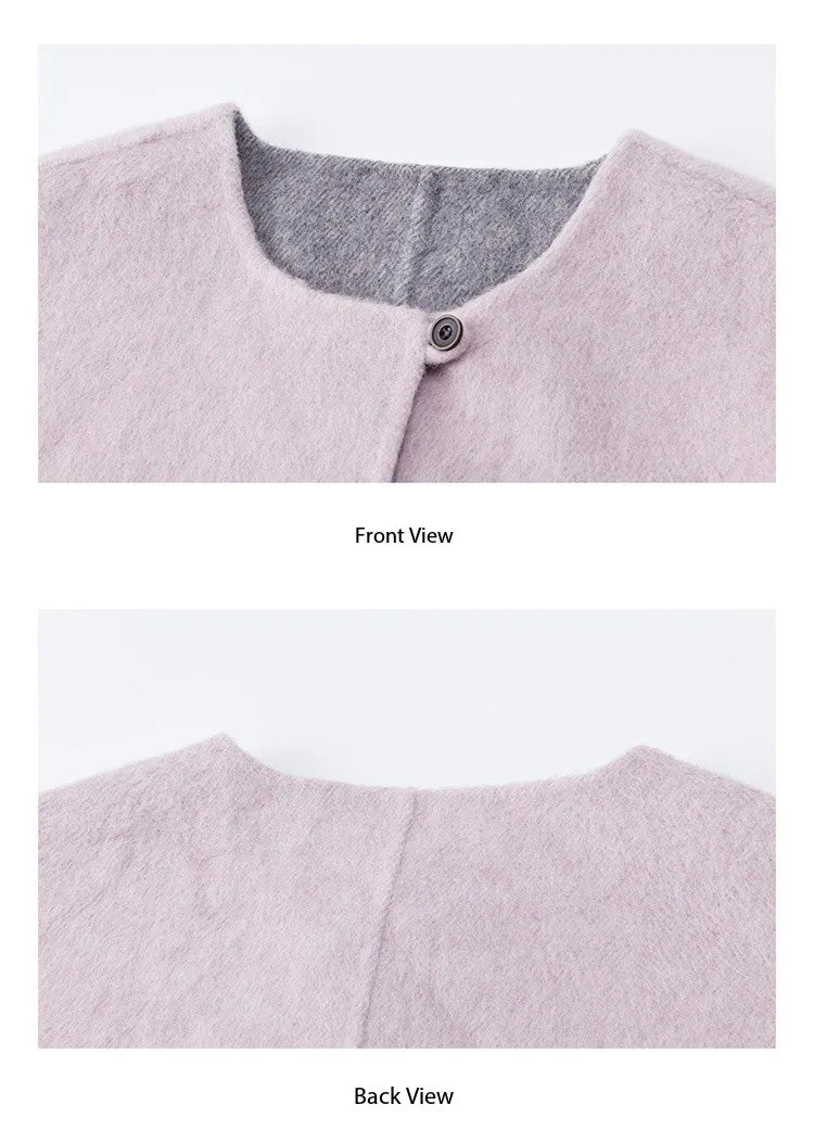 Mishow Tweed Wool Double-Faced Short Coat with Scarf MXE86W0977