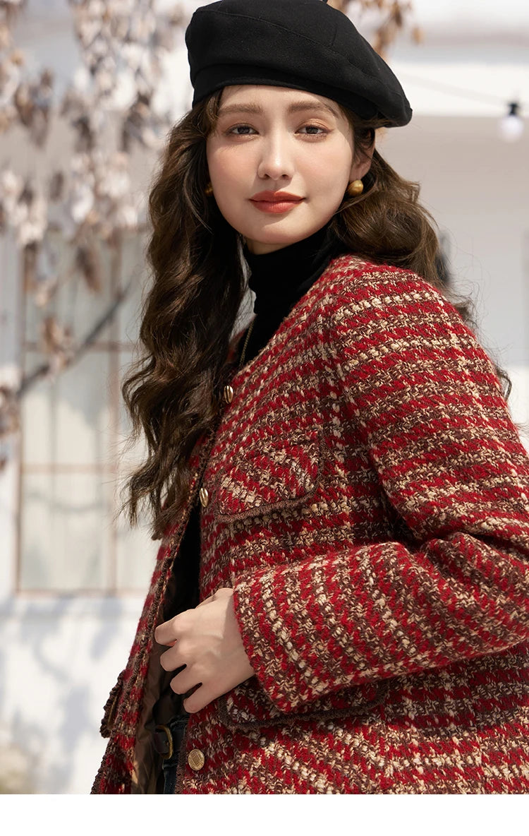 Mishow Luxury Wool Blend Tweed Jacket MXC57Y0021