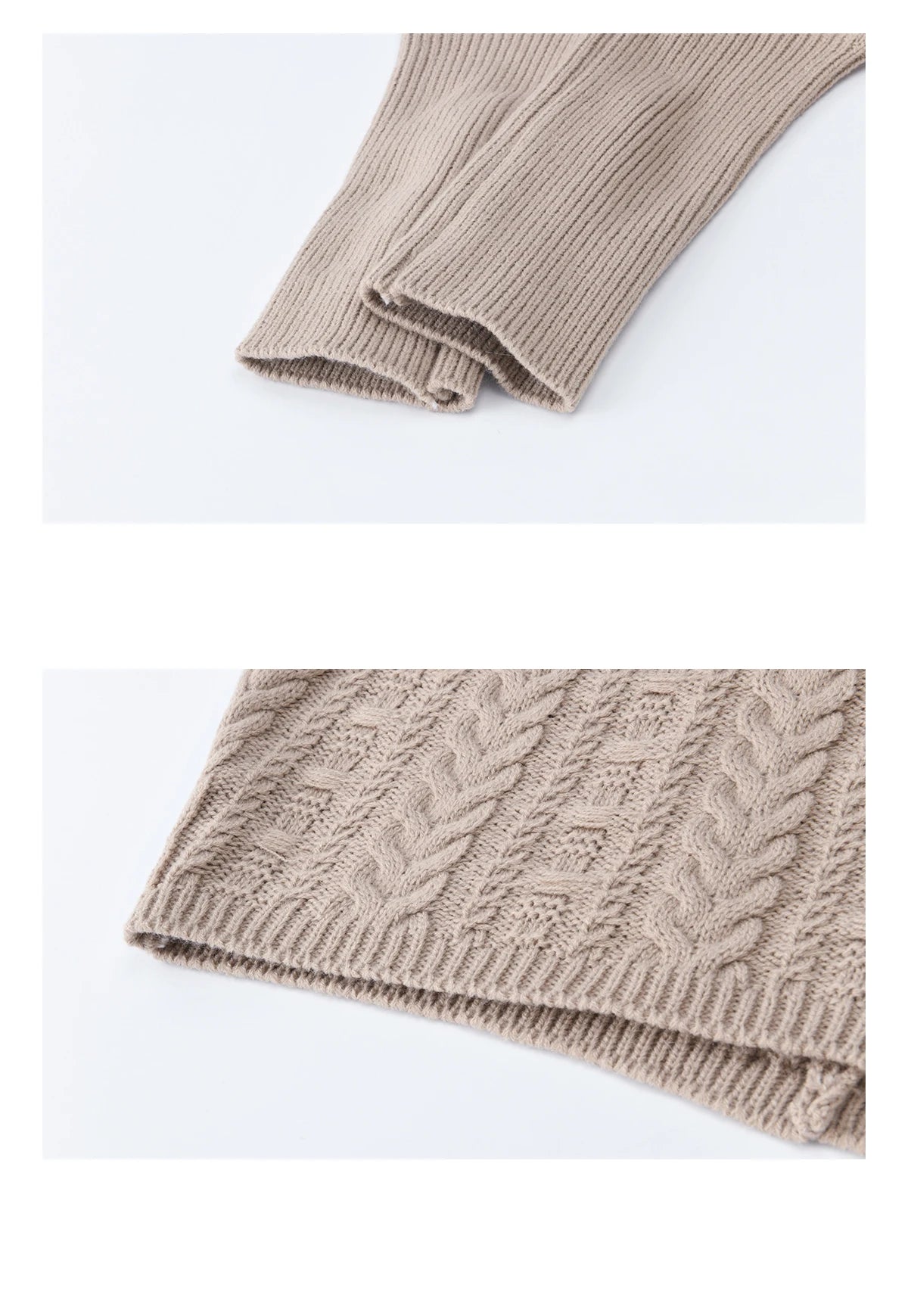 Mishow Faux Fur Collar Batwing Cable Knit Pullover MXE94Z2985