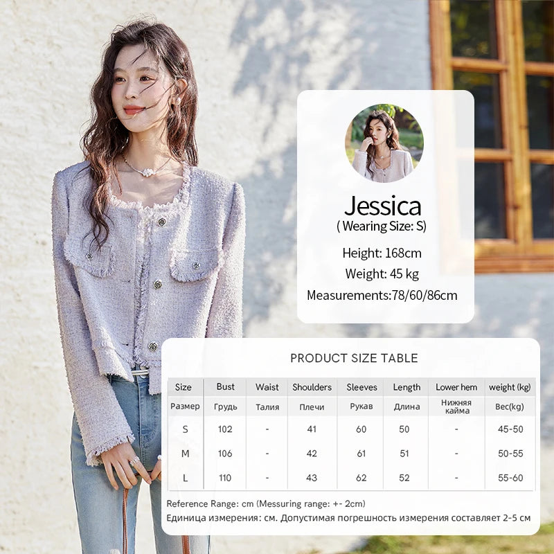 MISHOW Tassel Fragrant Coat Rose Buckle Weave Square Collar MXE13W0733