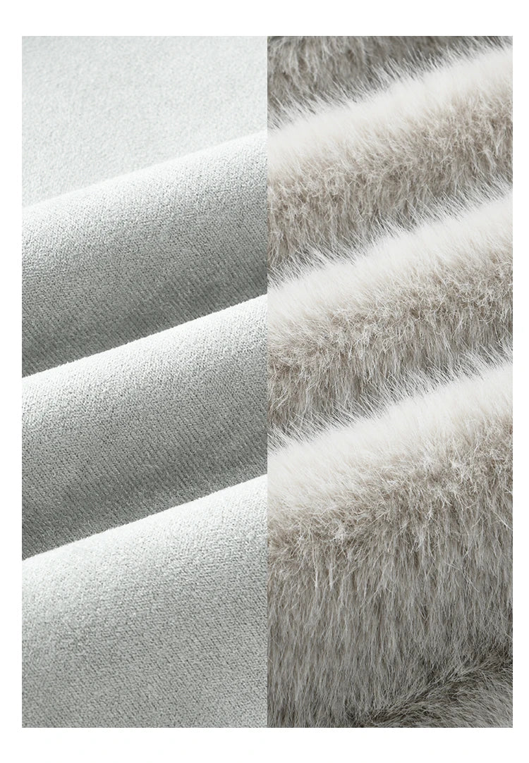 Mishow Suede Plush Fur Collar Jacket with Bag MXD57W0737