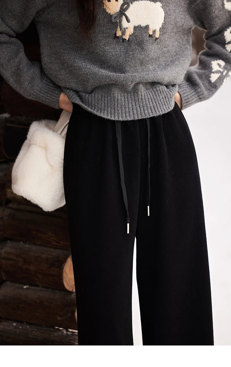 MISHOW High-Waist Wide Leg Pants Drawstring Thin MXD34K0824