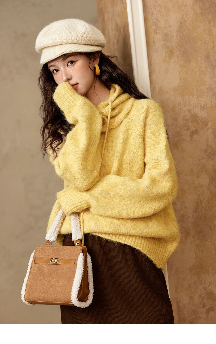 Mishow Hooded Neck Cozy Wool Pullover MXD59Z1123