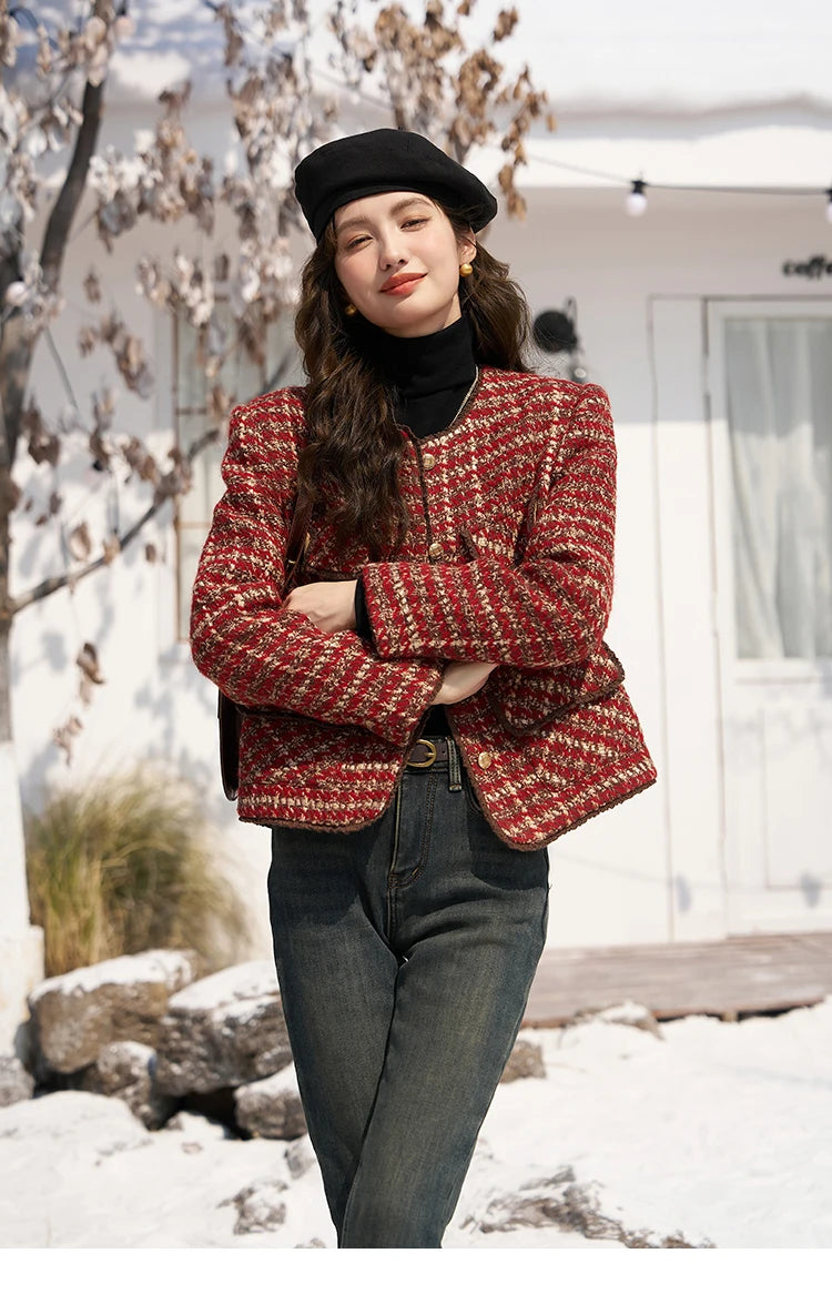 Mishow Luxury Wool Blend Tweed Jacket MXC57Y0021