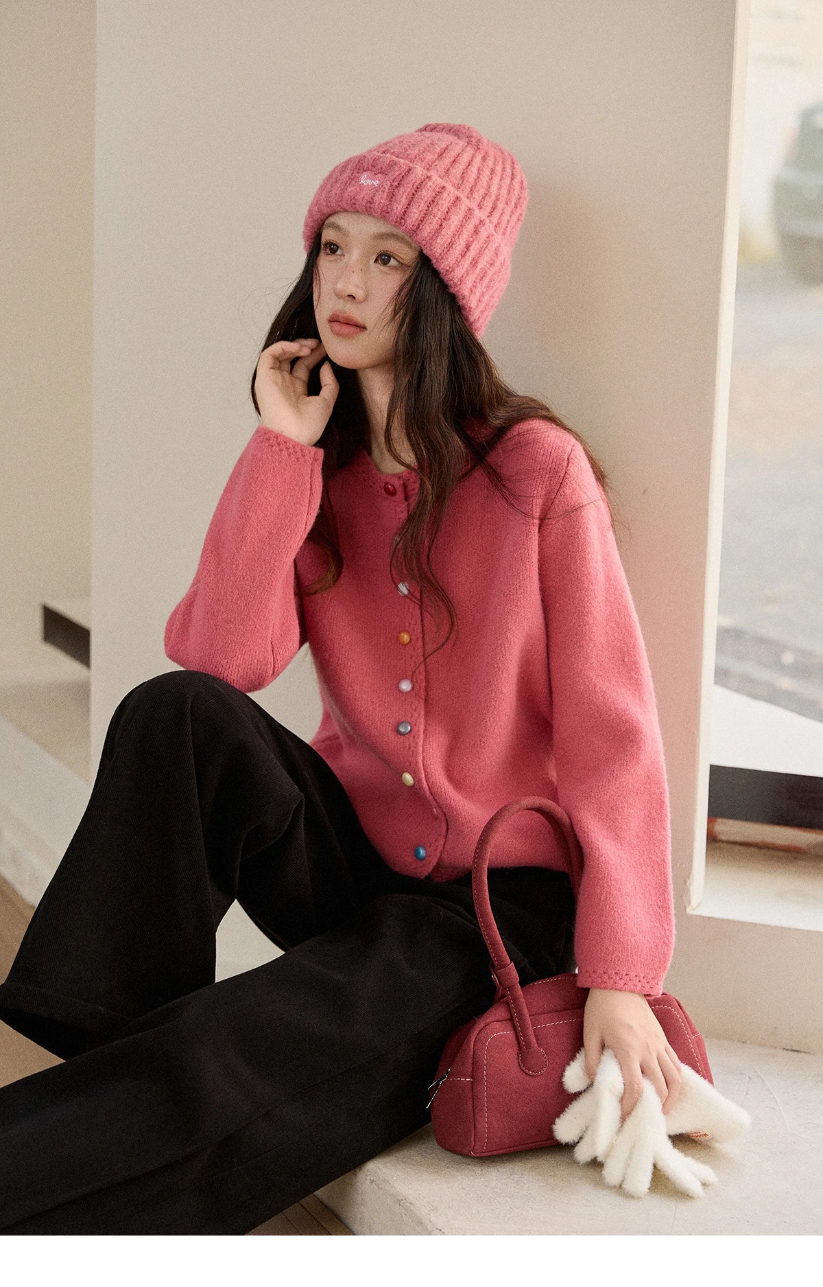 Mishow Rainbow Button Hollow Out Cardigan MXE90Z2796