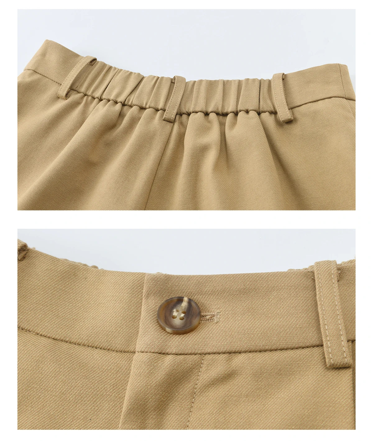 Mishow Khaki Cropped Jacket & Polka Dot Vest & Wide Leg Pants Three-Piece Set MXF13T1478