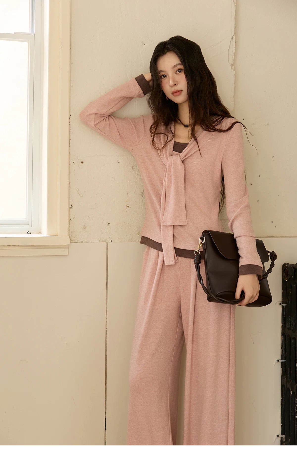 MISHOW Elastic Waist Casual Pants Loose Wide Leg Trousers MXE89K1119