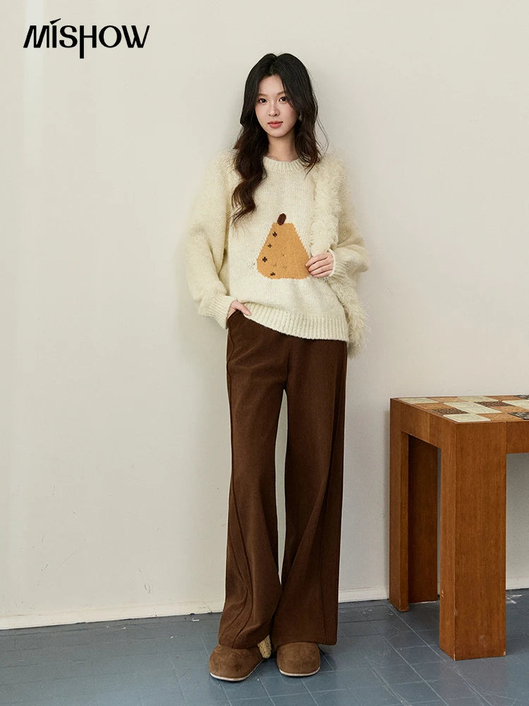 Mishow Pear Pattern Jacquard Crew Neck Pullover MXE94Z2959