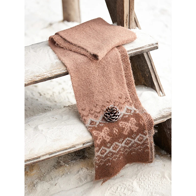 Mishow Fair Isle Christmas Turn-Down Collar Cardigan MXD58Z1036