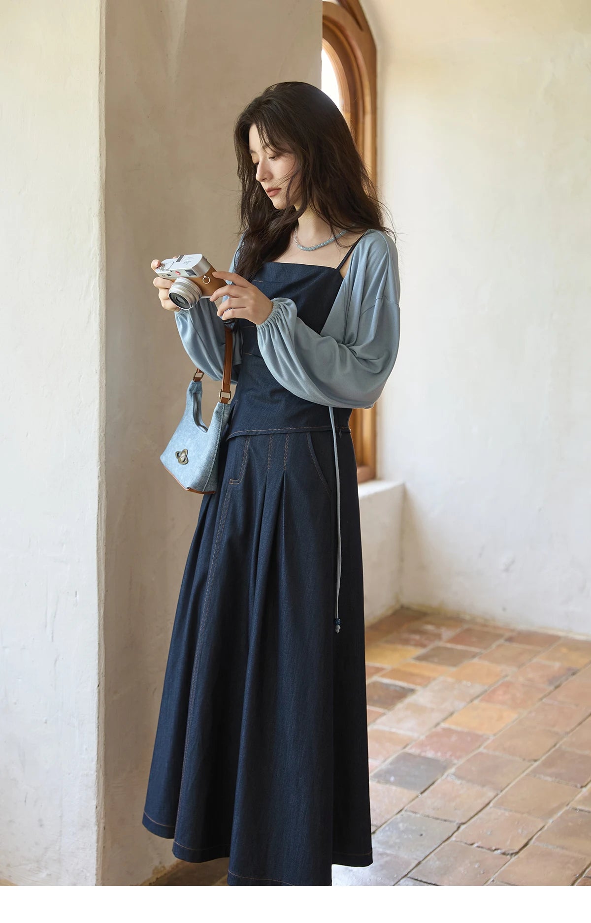 Mishow Imitation Denim Square Collar Camisole Dress (Separately) MXE41T0693