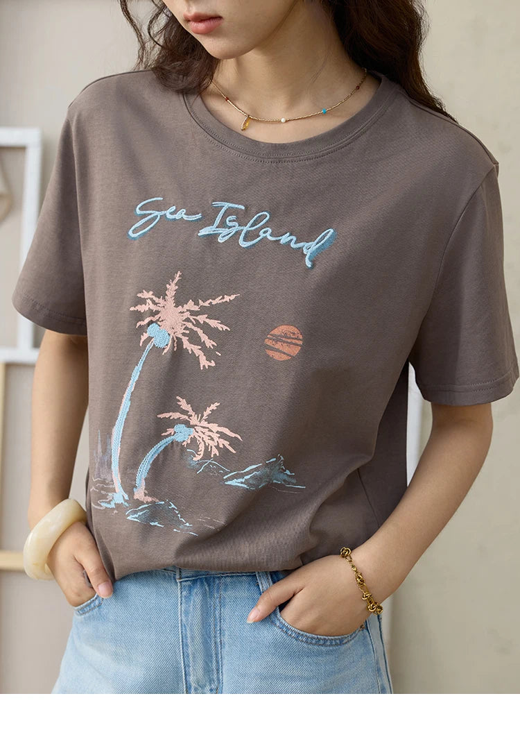 Mishow Cartoon Print Tassel Detail Tee MXE31T0533