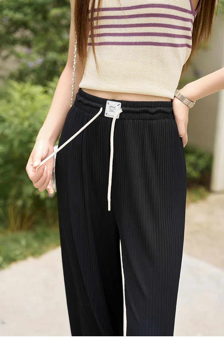 MISHOW High Waist Slim Straight Pants Elastic Ankle-Length MXC33K0069