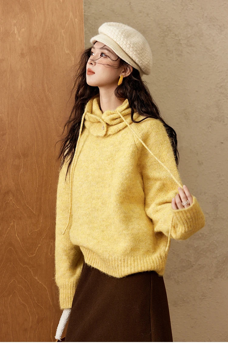 Mishow Hooded Neck Cozy Wool Pullover MXD59Z1123