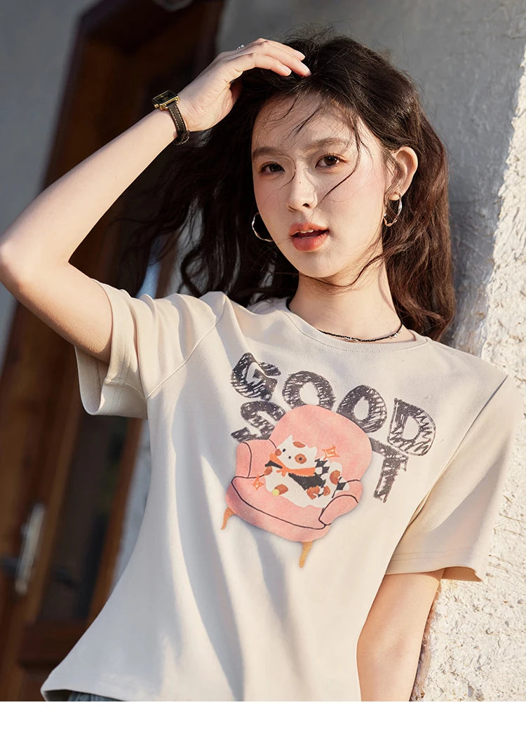 MISHOW Printed Round Neck Soft Cotton Tee MXE13T0461