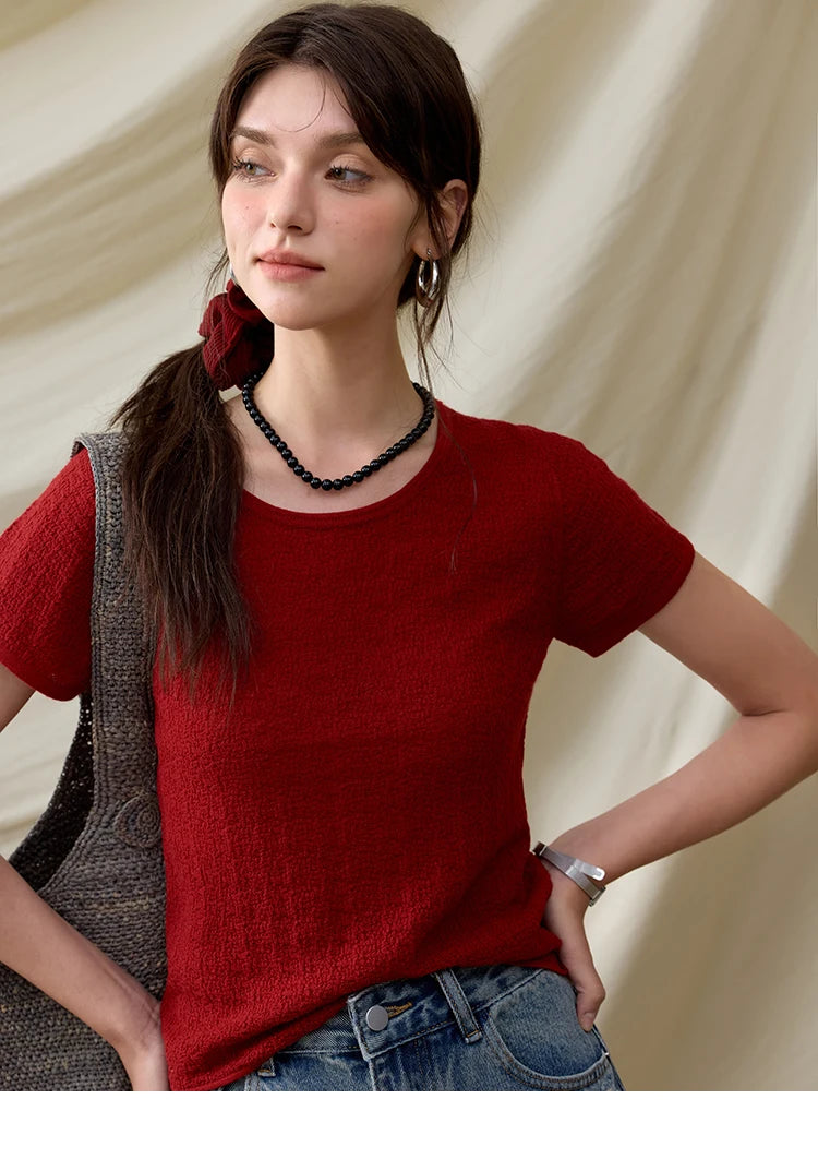Mishow Solid Slim Knit Office Tee MXE34Z1257