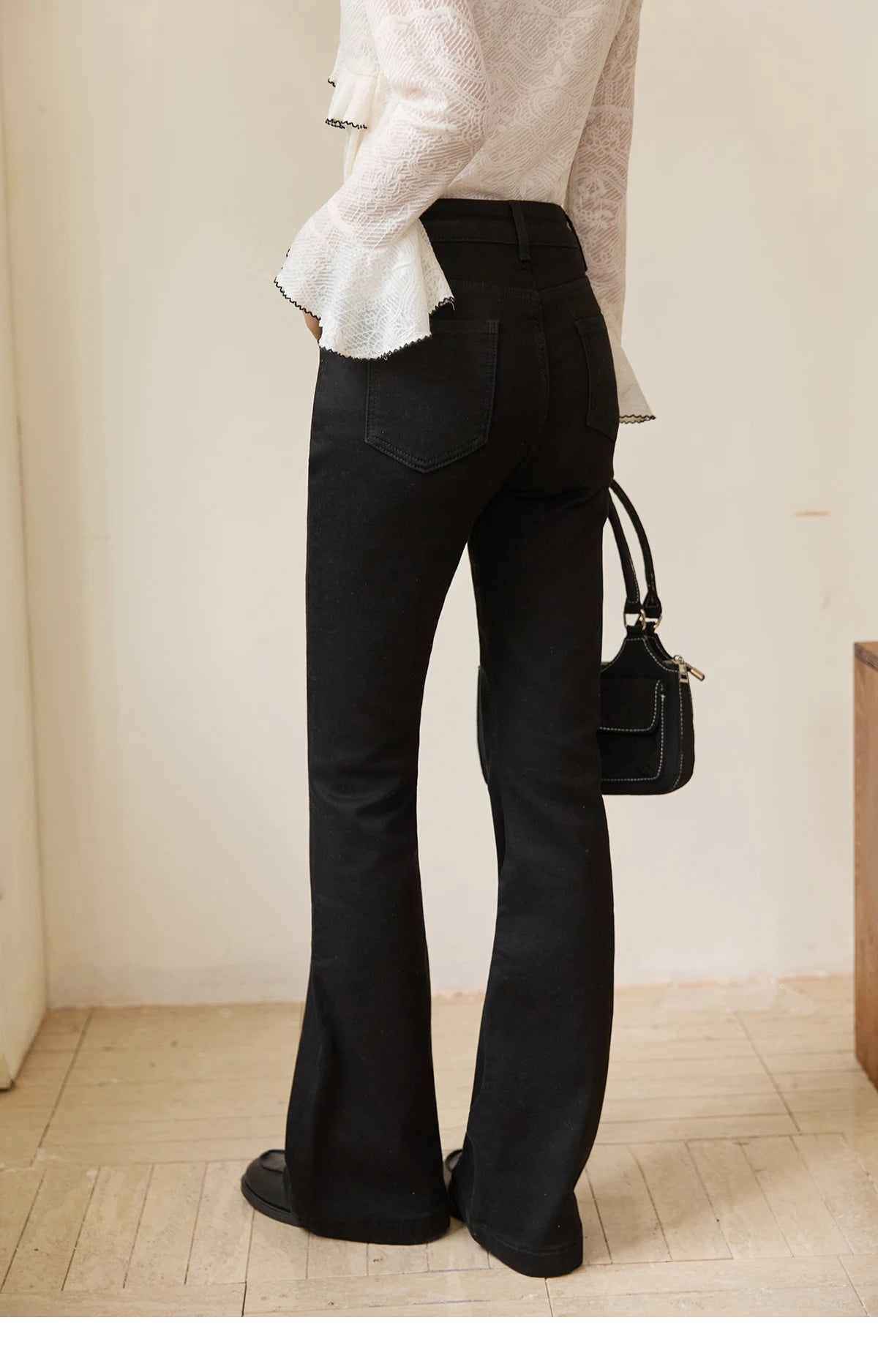 Mishow Vintage Black High Waist Flared Jeans MXE51K1098