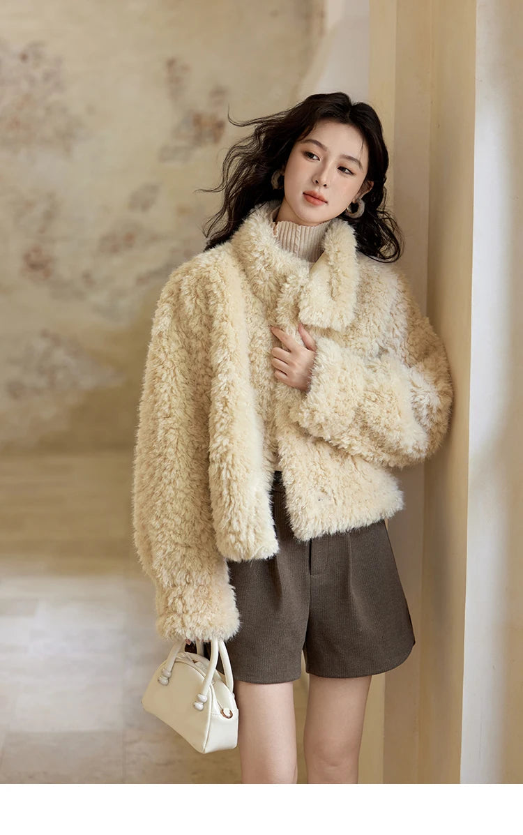MISHOW Faux Fur Jacket Turn Down Collar Reversible MXD55W0648