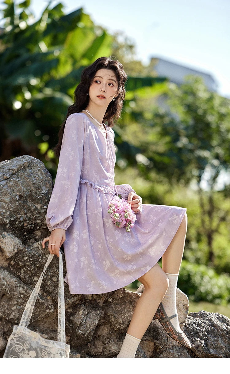 MISHOW Iris Chiffon Black Fungus Edge Fairy Dress MXE13L2095