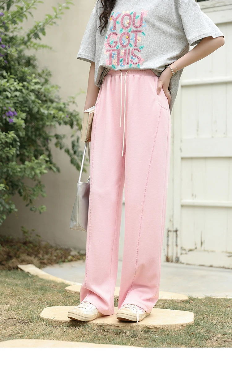 MISHOW Waffle Texture Pants Elastic Waist Drawstring Pocket MXD14K0608