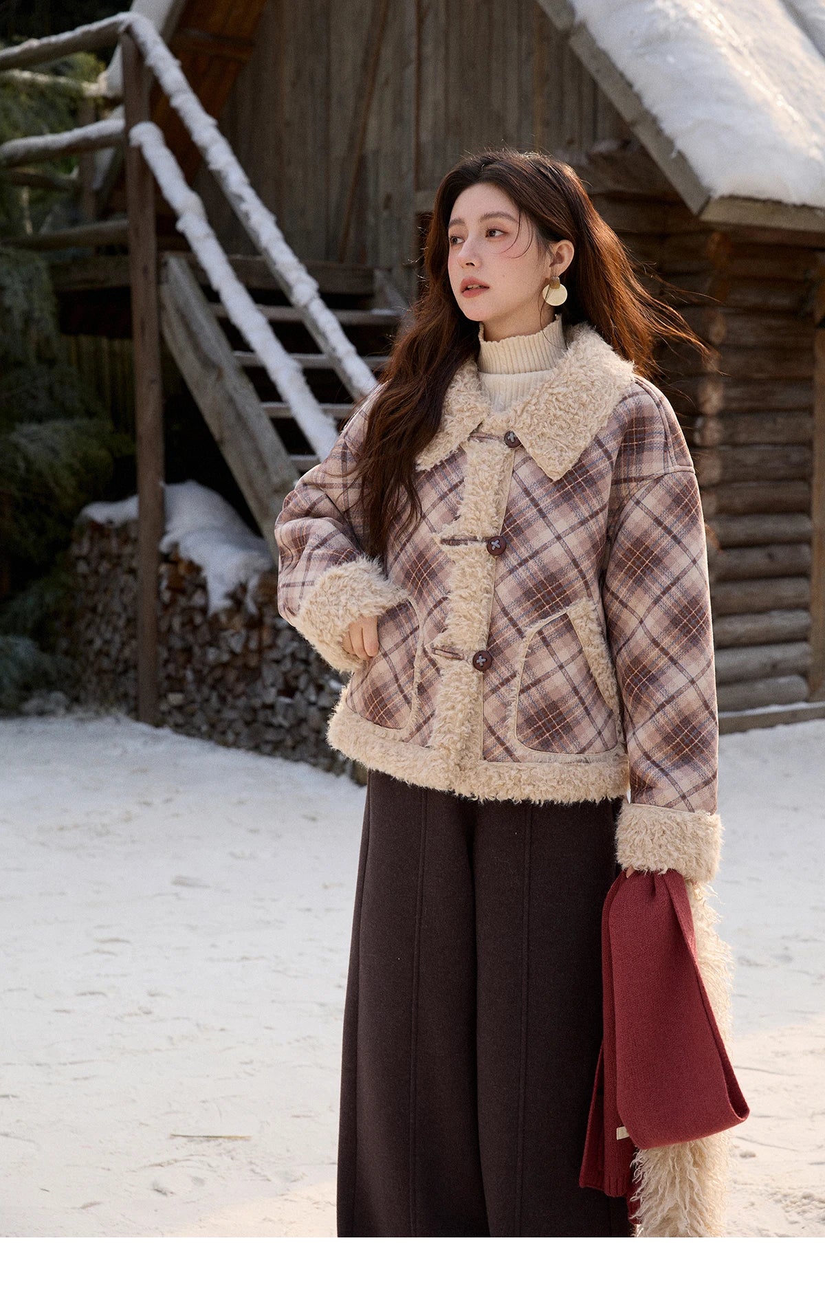 MISHOW High Waist Wide Leg Pants Fleece Warm Knit MXE92K1127