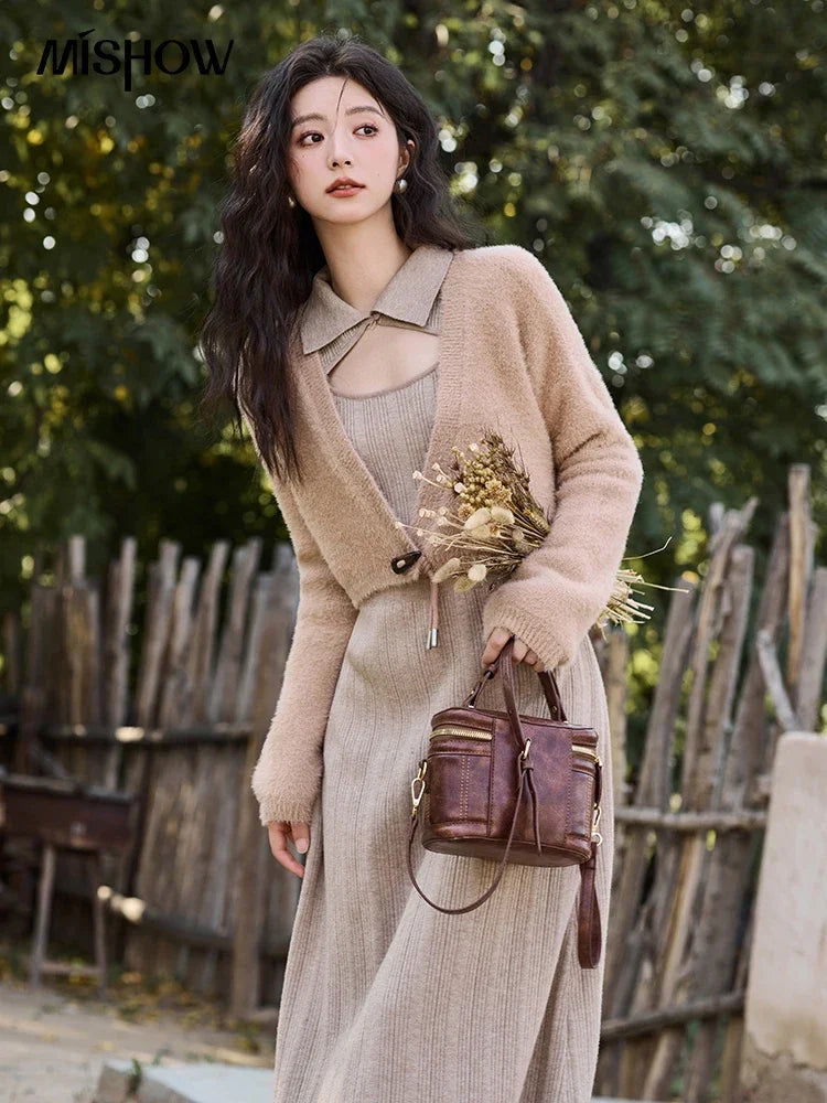 Mishow Imitation Mink Fur Knitted Dress MXD45L2043