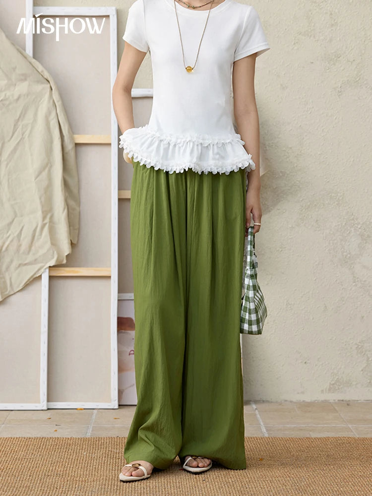 MISHOW High Waist Elastic Wide Leg Pants Slimming MXE31K0920