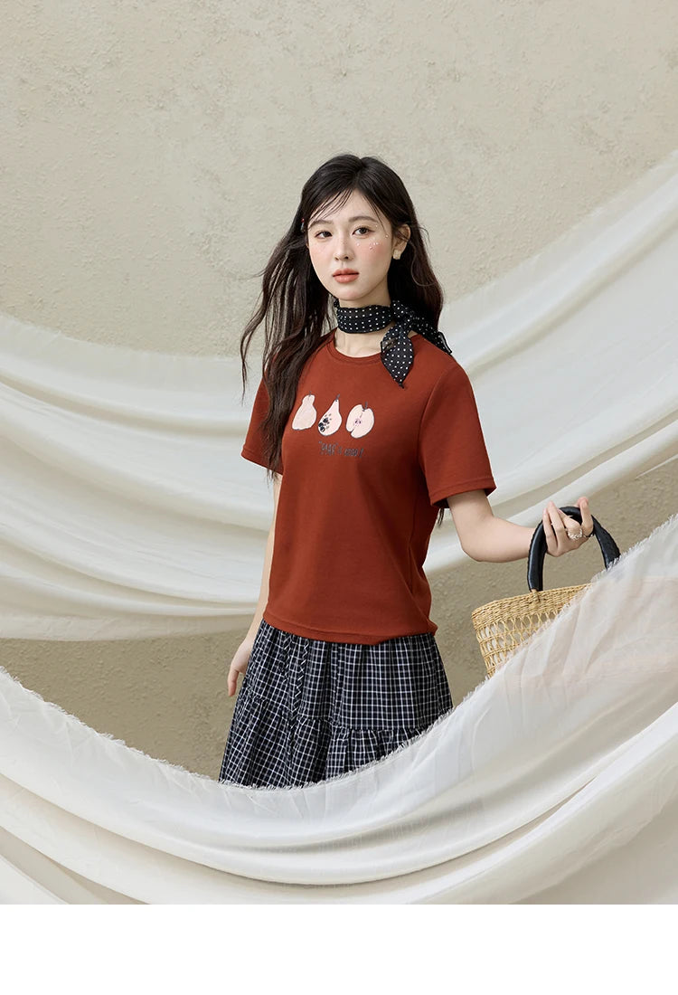 Mishow Cartoon Print Slim Office Tee MXE33T0500