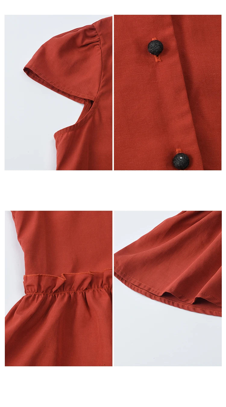 MISHOW Mushroom Edge V-Neck Blouse Button Short Sleeve MXE38X1867
