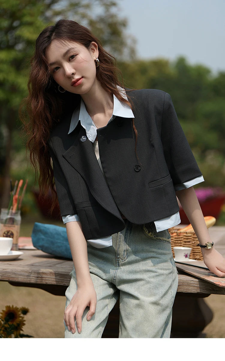 Mishow Fake Two Short Suit Jacket MXC33W0016