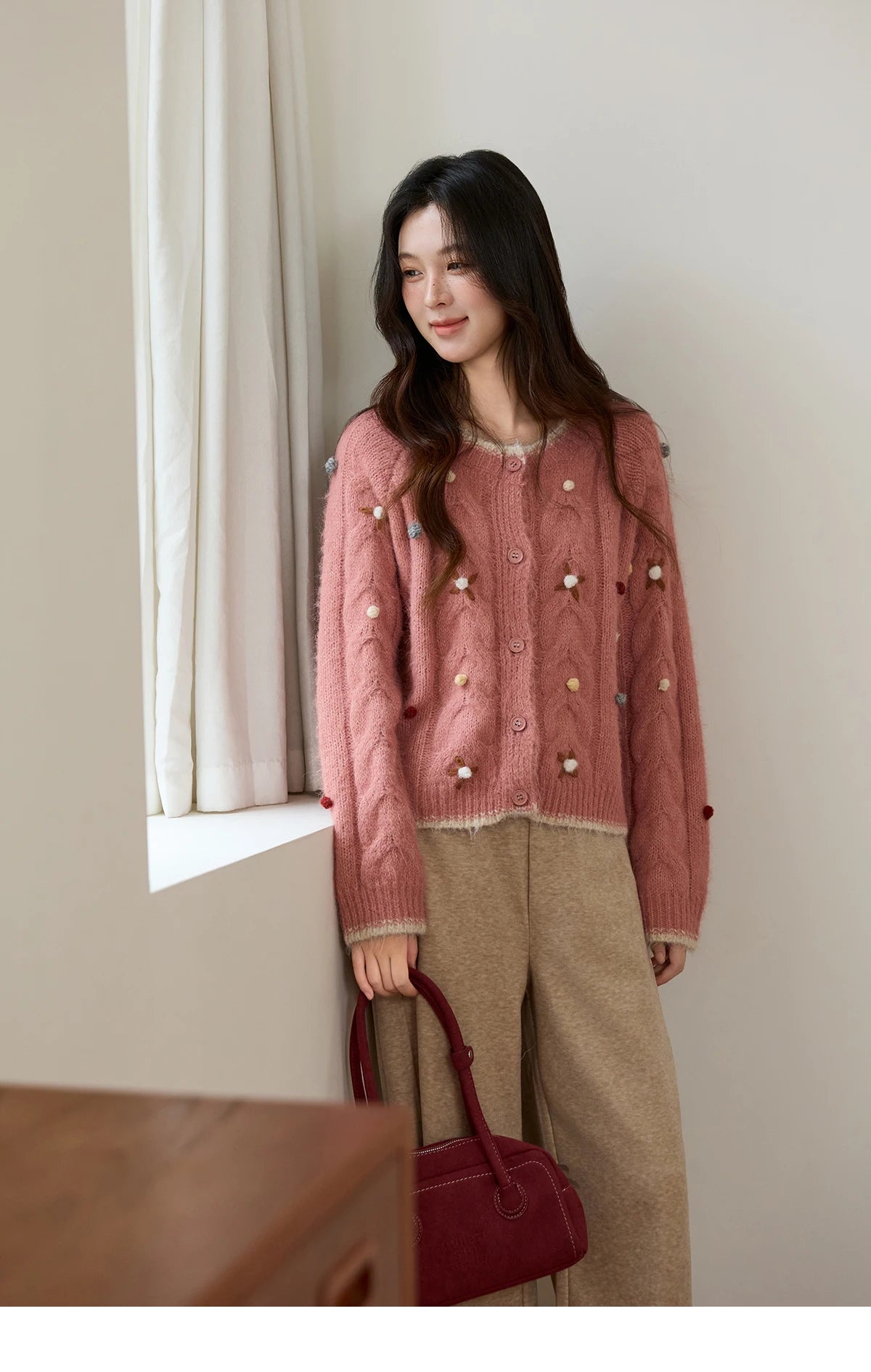 Mishow Hand-Crocheted Wool Blend Cardigan MXE48Z2575
