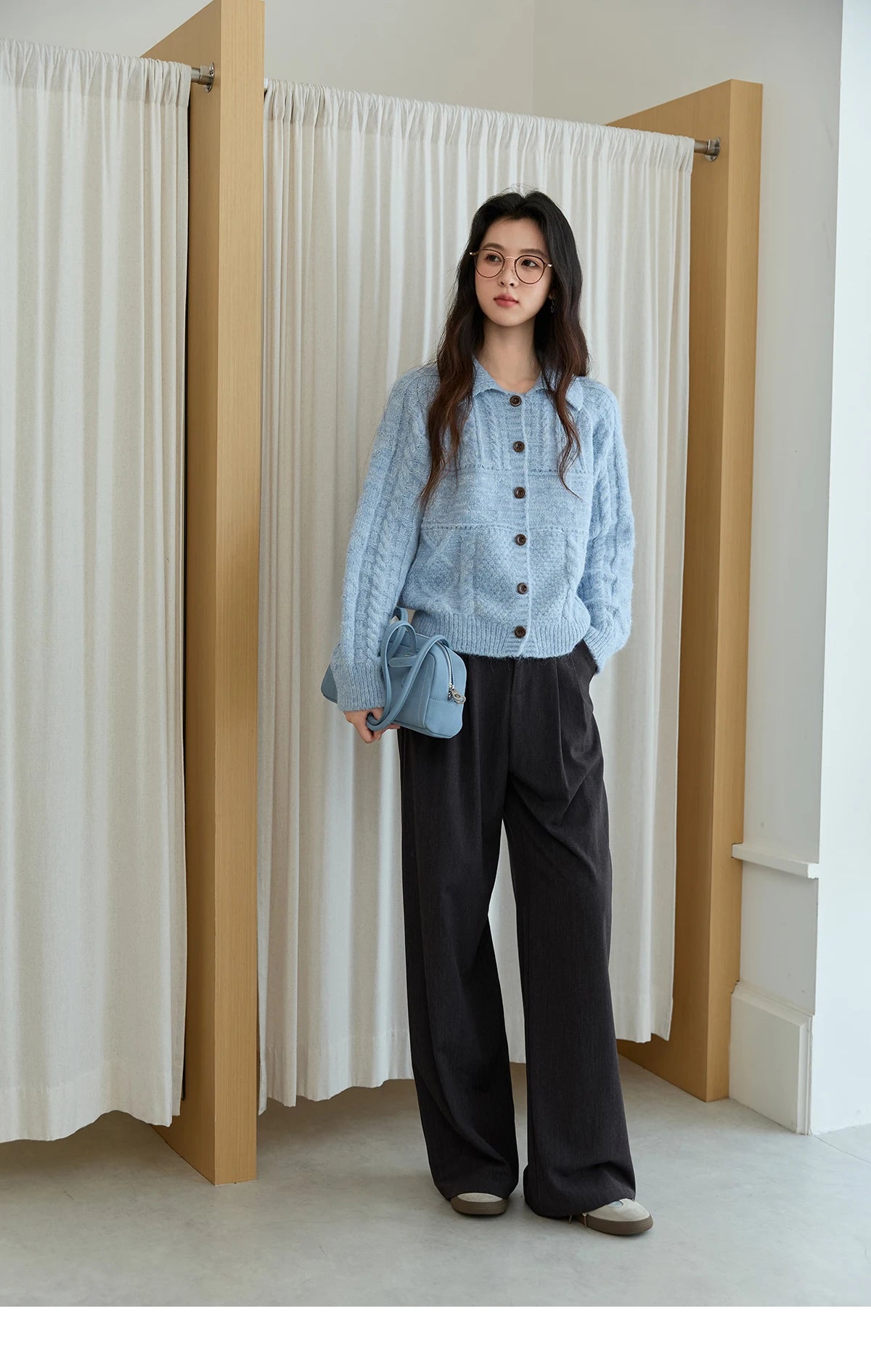 Mishow Simple Turn-Down Collar Knit Cardigan MXE48Z2611