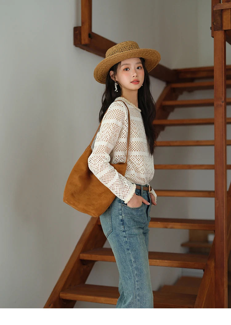 MISHOW Bohemian Lace Hollow Top Hem Tassel Knit MXE41X2466