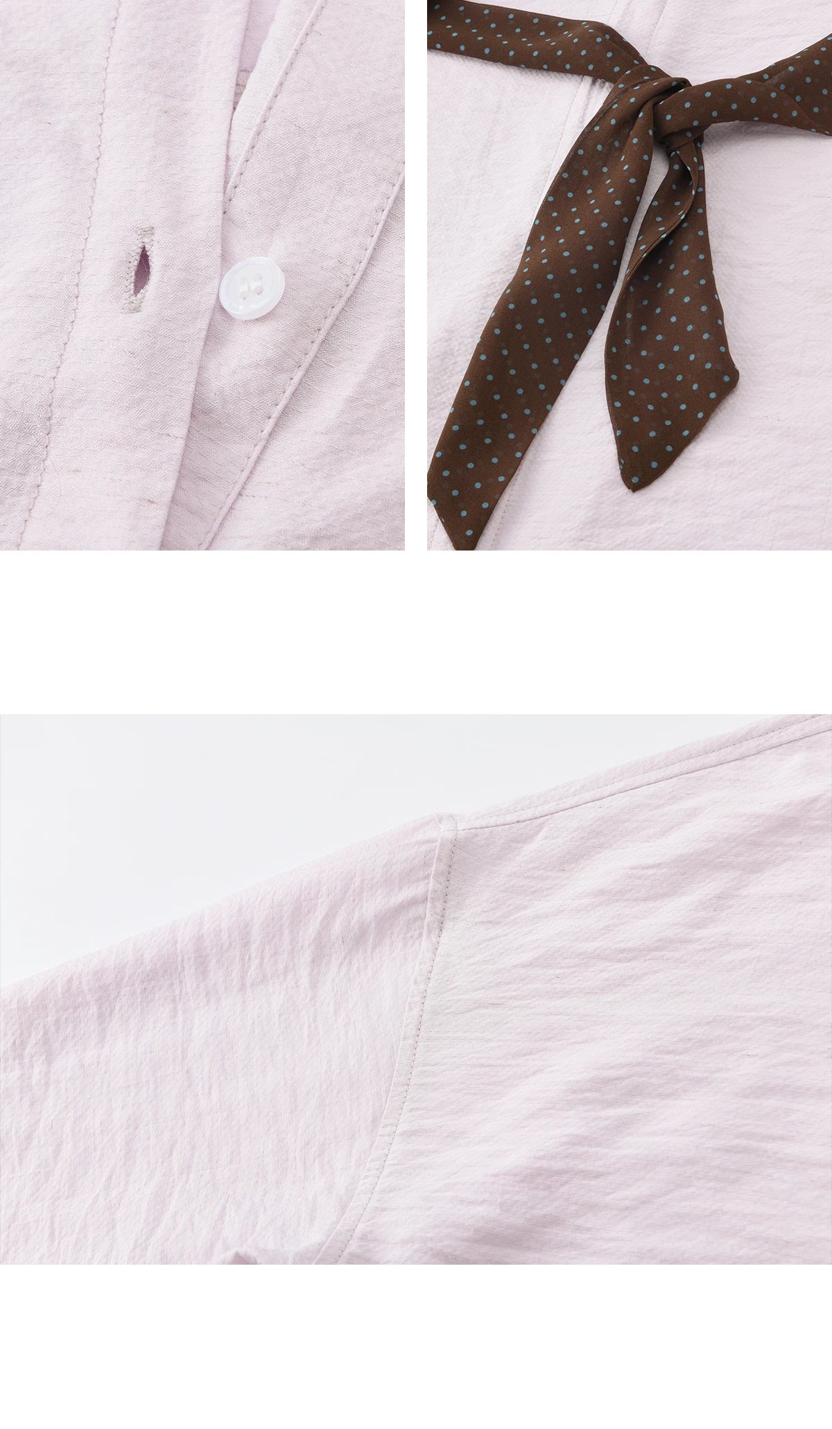 MISHOW Women's Asymmetric V-Neck Shirt Polka Dot Ribbon Tie Cuffs MXF108X1002