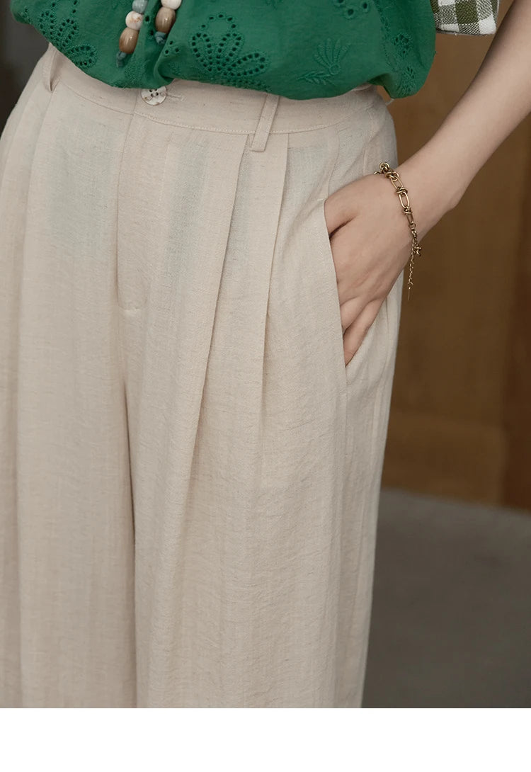MISHOW Wide Leg Pants Button Pocket High Waist Slim MXE39K0962